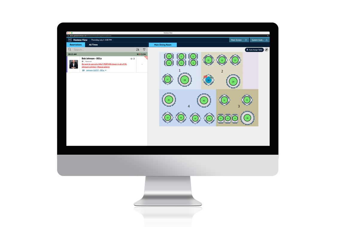 Hostess View Dashboard